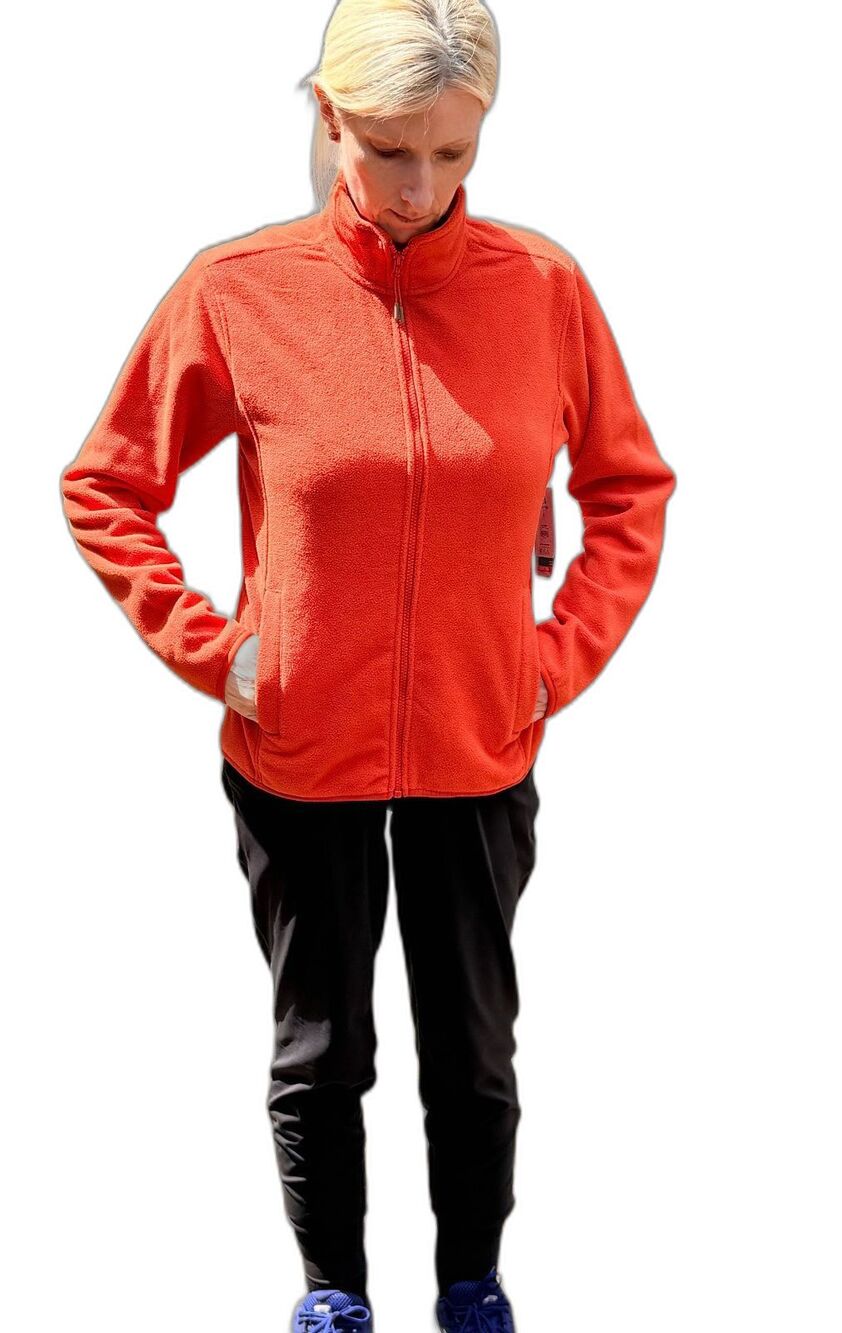 Ozark Trail Fleece Jacket Womens Small Blaze Orange Full Zip NWT Pinnacle
